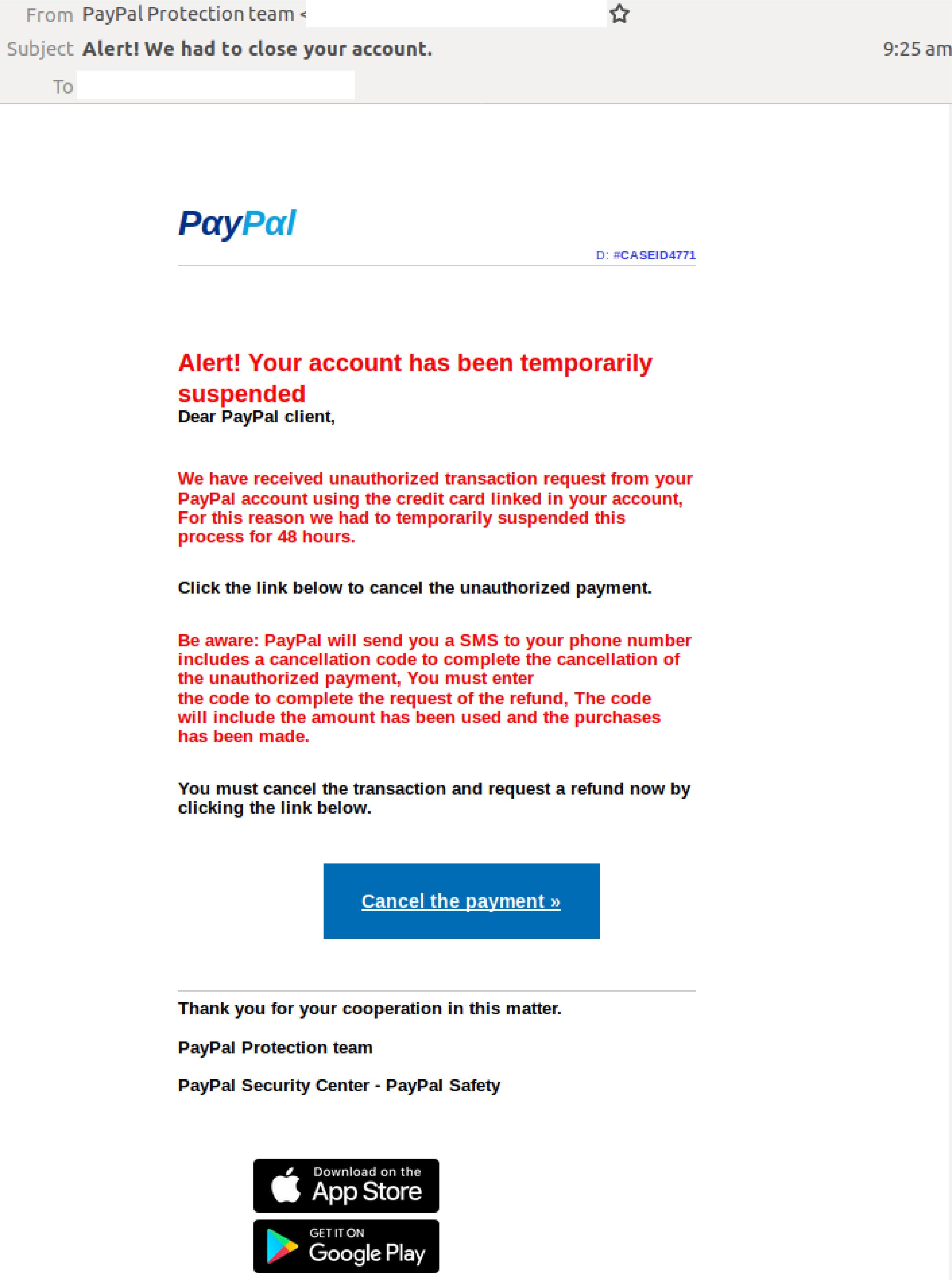 paypal dogecoin email scam